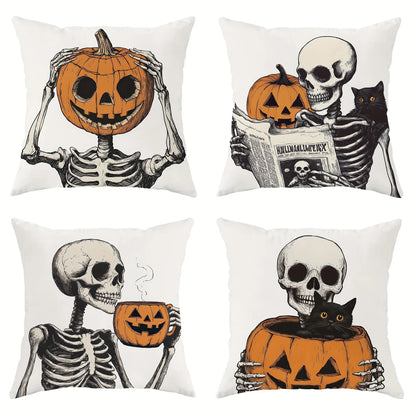 Halloween : Skeleton and Pumpkin