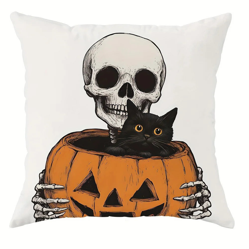 Halloween : Skeleton and Pumpkin