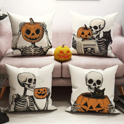 Halloween : Skeleton and Pumpkin