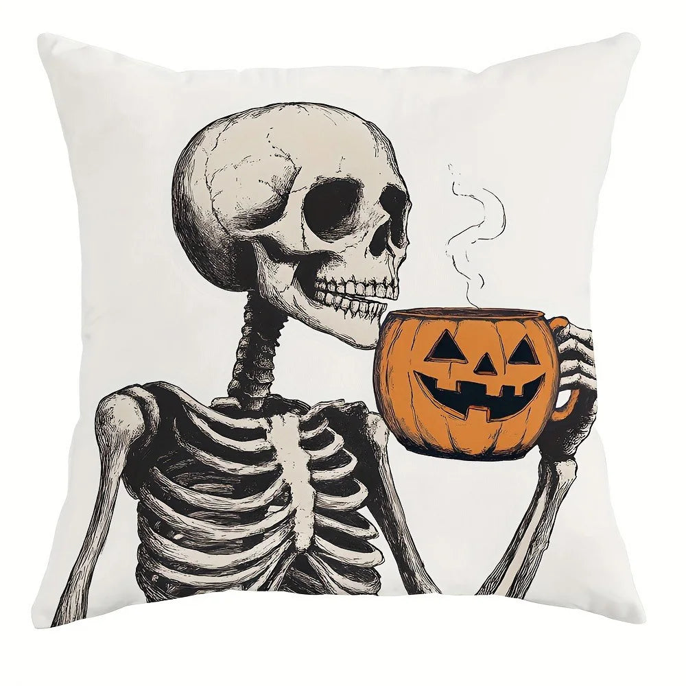 Halloween : Skeleton and Pumpkin