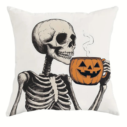 Halloween : Skeleton and Pumpkin