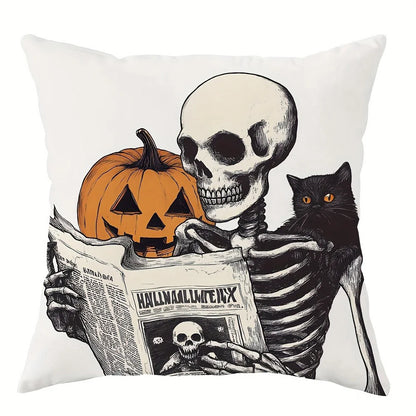 Halloween : Skeleton and Pumpkin