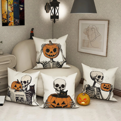 Halloween : Skeleton and Pumpkin