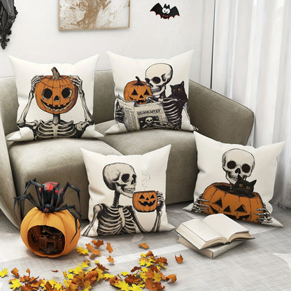 Halloween : Skeleton and Pumpkin