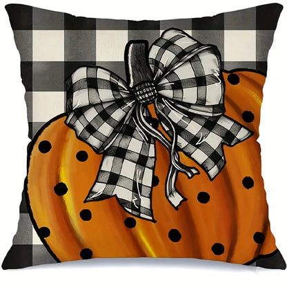 Halloween : Ghost with Bow & Pumpkin